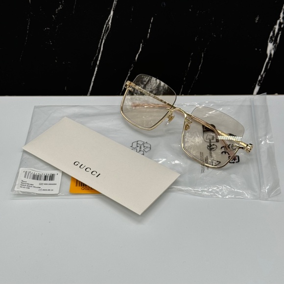 NEW GG1279S 004 GUCCI GOLD YELLOW SQUARE WOMEN GUCCI SUNGLASSES main image 11